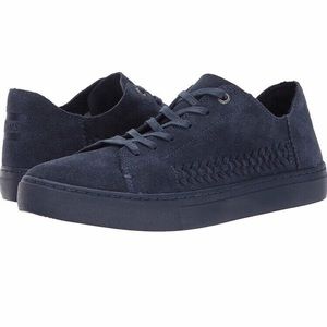TOMS Navy Blue Monochrome Deconstructed Suede Lenox Shoes Sneakers Sz 7.5